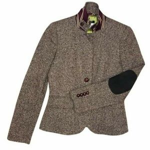 J. Crew Wool Tweed John Hanly & Co Elbow Blazer 10